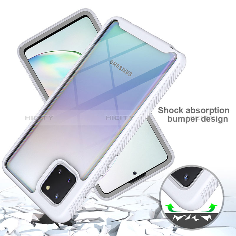 Silikon Schutzhülle Rahmen Tasche Hülle Durchsichtig Transparent 360 Grad Ganzkörper ZJ1 für Samsung Galaxy Note 10 Lite groß