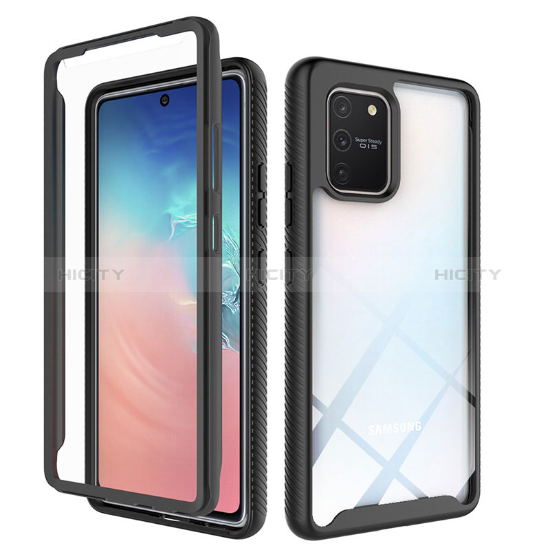 Silikon Schutzhülle Rahmen Tasche Hülle Durchsichtig Transparent 360 Grad Ganzkörper ZJ1 für Samsung Galaxy S10 Lite groß