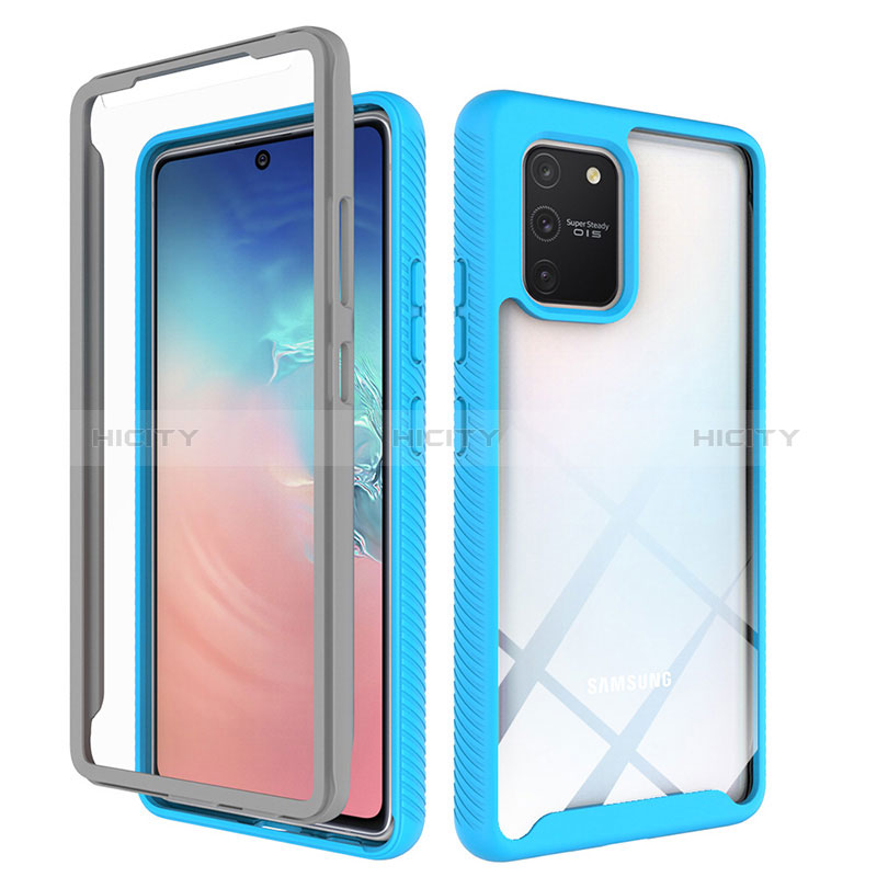 Silikon Schutzhülle Rahmen Tasche Hülle Durchsichtig Transparent 360 Grad Ganzkörper ZJ1 für Samsung Galaxy S10 Lite