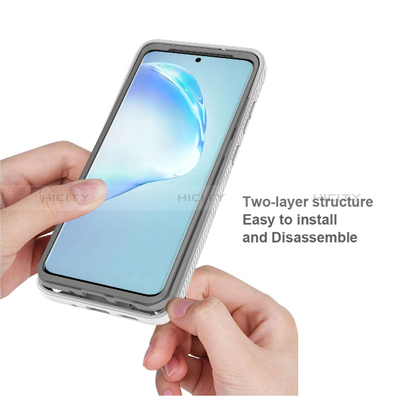 Silikon Schutzhülle Rahmen Tasche Hülle Durchsichtig Transparent 360 Grad Ganzkörper ZJ1 für Samsung Galaxy S20 Plus groß