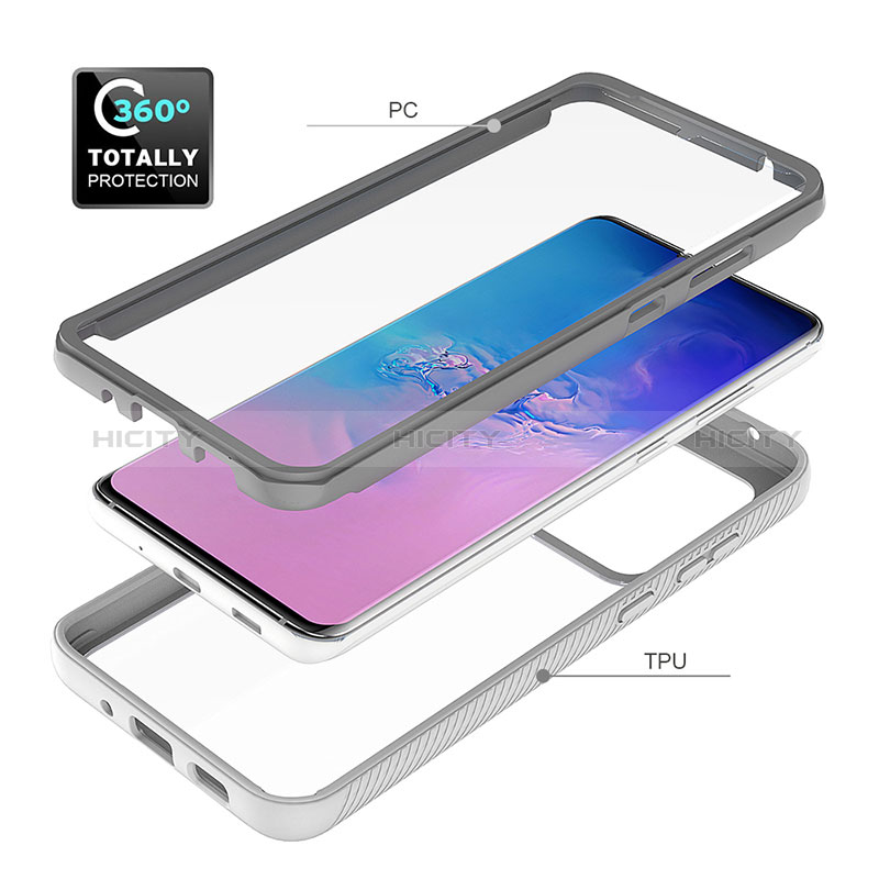 Silikon Schutzhülle Rahmen Tasche Hülle Durchsichtig Transparent 360 Grad Ganzkörper ZJ1 für Samsung Galaxy S20 Ultra 5G groß