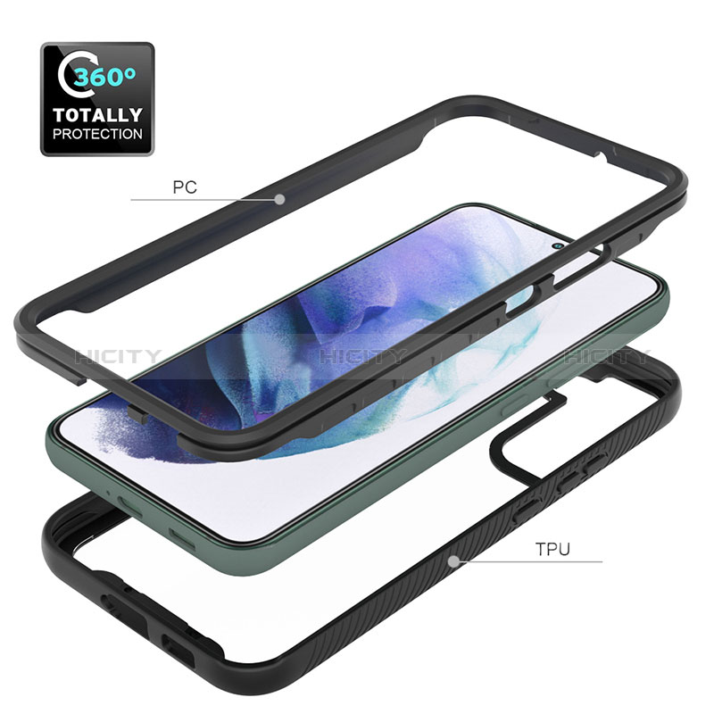 Silikon Schutzhülle Rahmen Tasche Hülle Durchsichtig Transparent 360 Grad Ganzkörper ZJ1 für Samsung Galaxy S22 5G