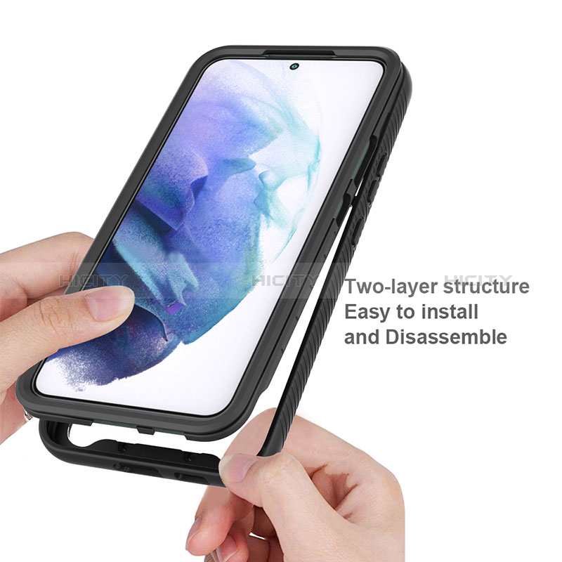 Silikon Schutzhülle Rahmen Tasche Hülle Durchsichtig Transparent 360 Grad Ganzkörper ZJ1 für Samsung Galaxy S22 5G