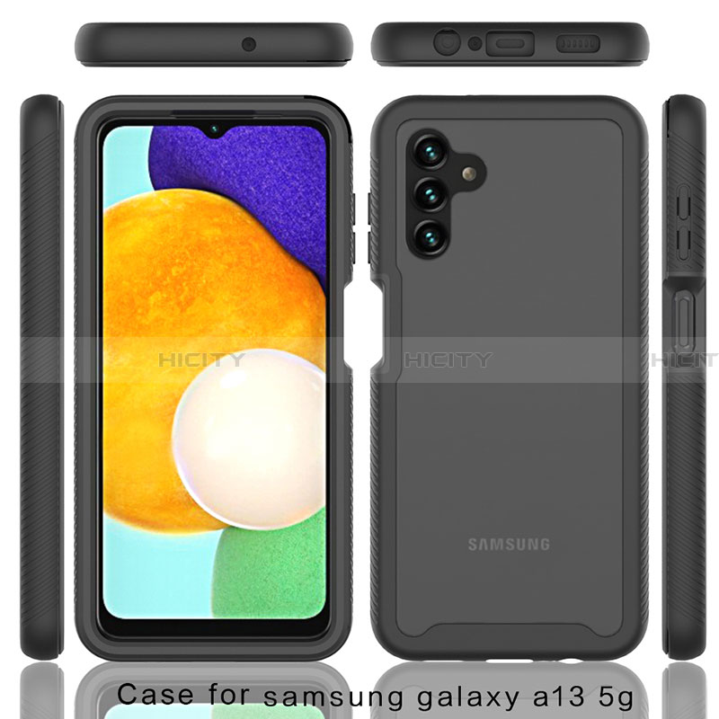 Silikon Schutzhülle Rahmen Tasche Hülle Durchsichtig Transparent 360 Grad Ganzkörper ZJ2 für Samsung Galaxy A13 5G