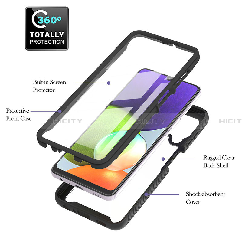 Silikon Schutzhülle Rahmen Tasche Hülle Durchsichtig Transparent 360 Grad Ganzkörper ZJ2 für Samsung Galaxy A22 4G groß