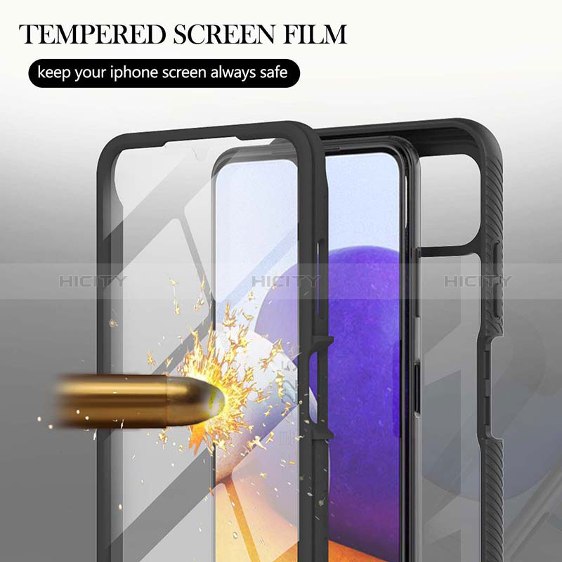 Silikon Schutzhülle Rahmen Tasche Hülle Durchsichtig Transparent 360 Grad Ganzkörper ZJ2 für Samsung Galaxy A22s 5G