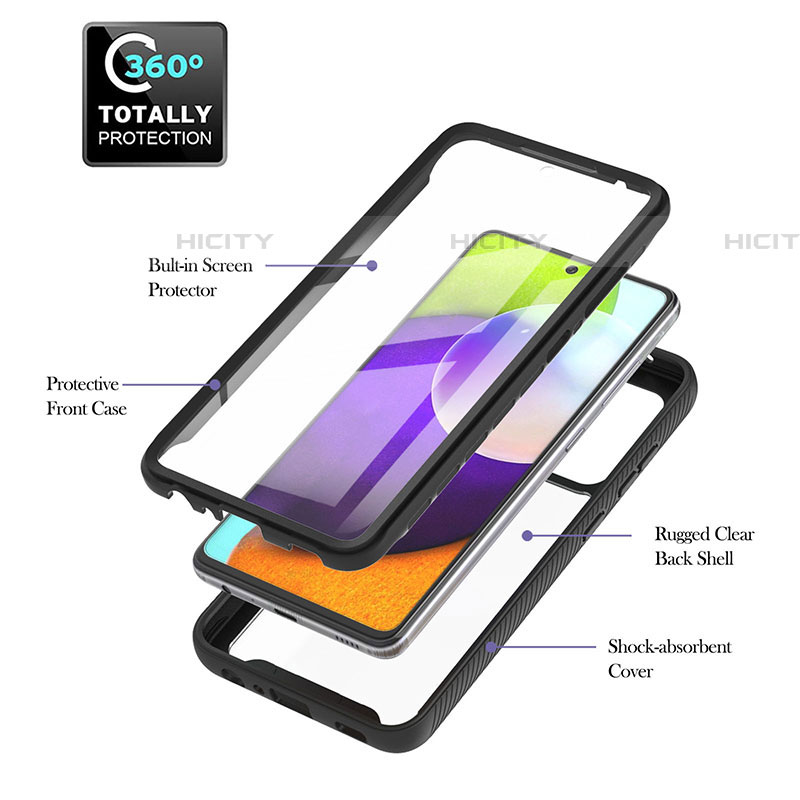 Silikon Schutzhülle Rahmen Tasche Hülle Durchsichtig Transparent 360 Grad Ganzkörper ZJ2 für Samsung Galaxy A52 4G groß