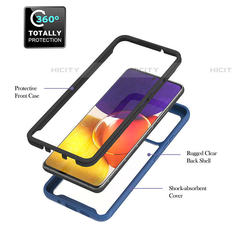Silikon Schutzhülle Rahmen Tasche Hülle Durchsichtig Transparent 360 Grad Ganzkörper ZJ2 für Samsung Galaxy A82 5G