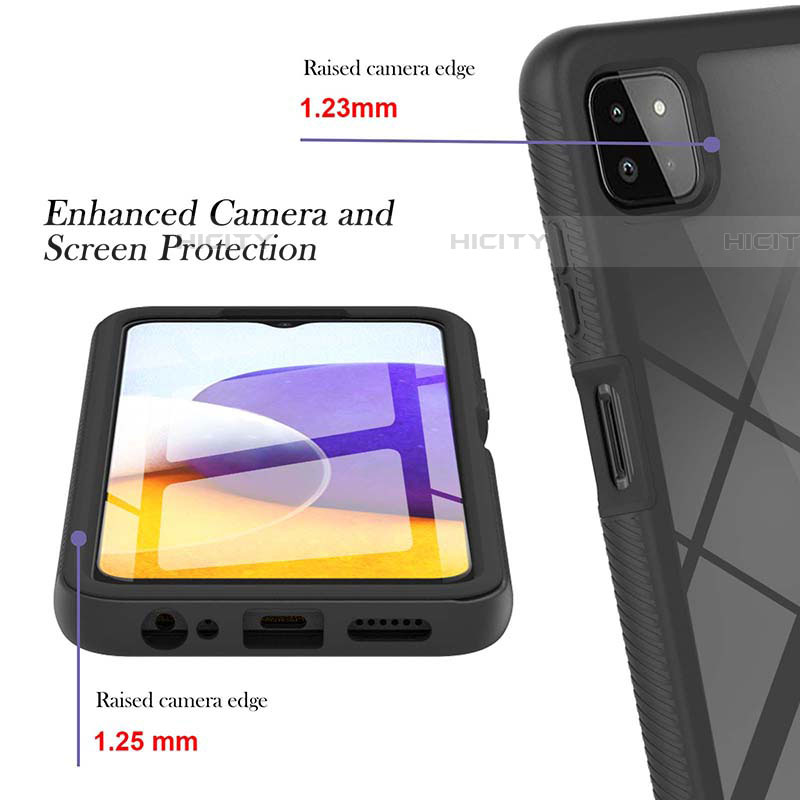 Silikon Schutzhülle Rahmen Tasche Hülle Durchsichtig Transparent 360 Grad Ganzkörper ZJ2 für Samsung Galaxy F42 5G groß