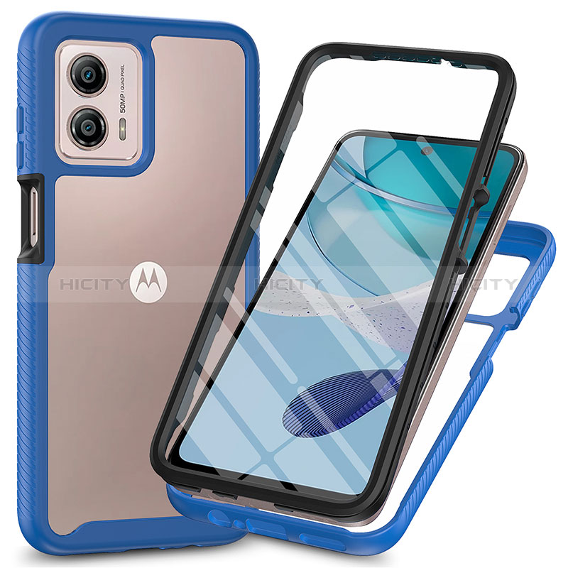 Silikon Schutzhülle Rahmen Tasche Hülle Durchsichtig Transparent 360 Grad Ganzkörper ZJ3 für Motorola Moto G53j 5G