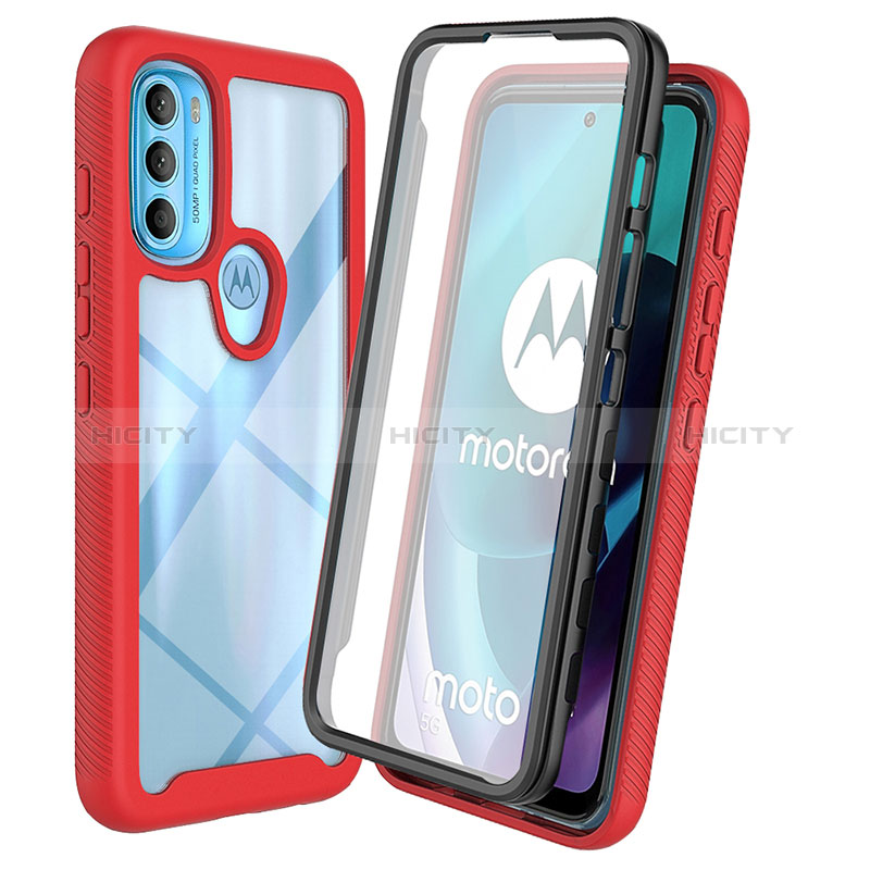 Silikon Schutzhülle Rahmen Tasche Hülle Durchsichtig Transparent 360 Grad Ganzkörper ZJ3 für Motorola Moto G71 5G