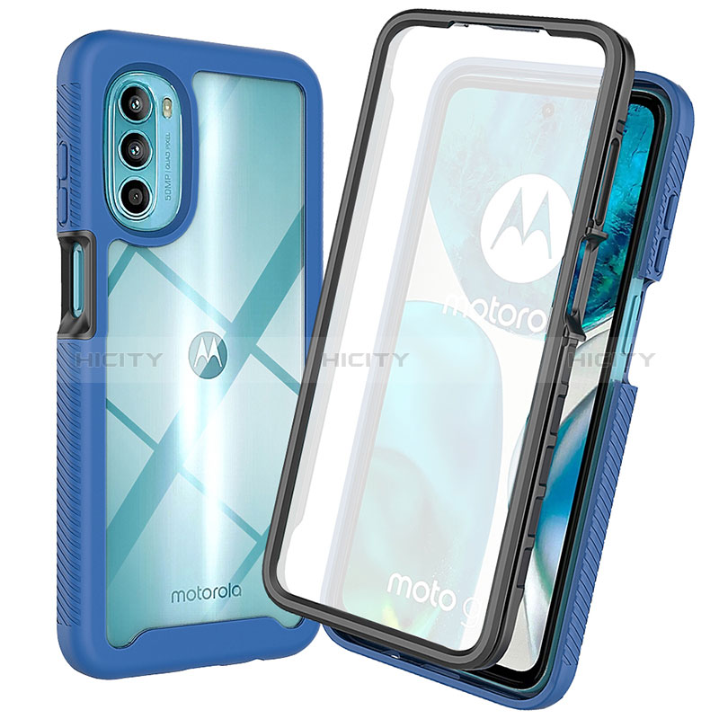 Silikon Schutzhülle Rahmen Tasche Hülle Durchsichtig Transparent 360 Grad Ganzkörper ZJ3 für Motorola Moto G82 5G groß