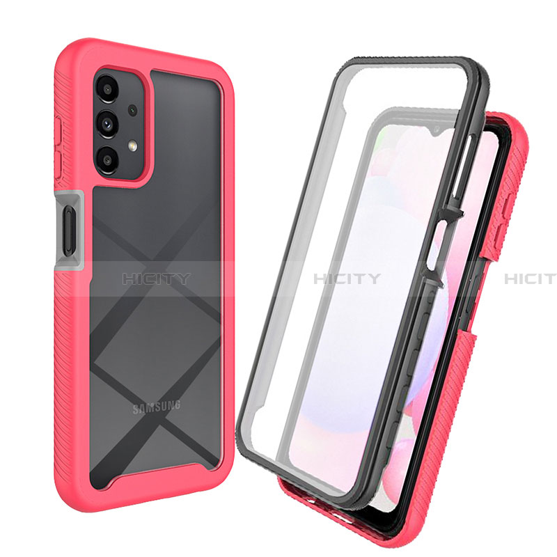 Silikon Schutzhülle Rahmen Tasche Hülle Durchsichtig Transparent 360 Grad Ganzkörper ZJ3 für Samsung Galaxy A13 4G Pink Plus