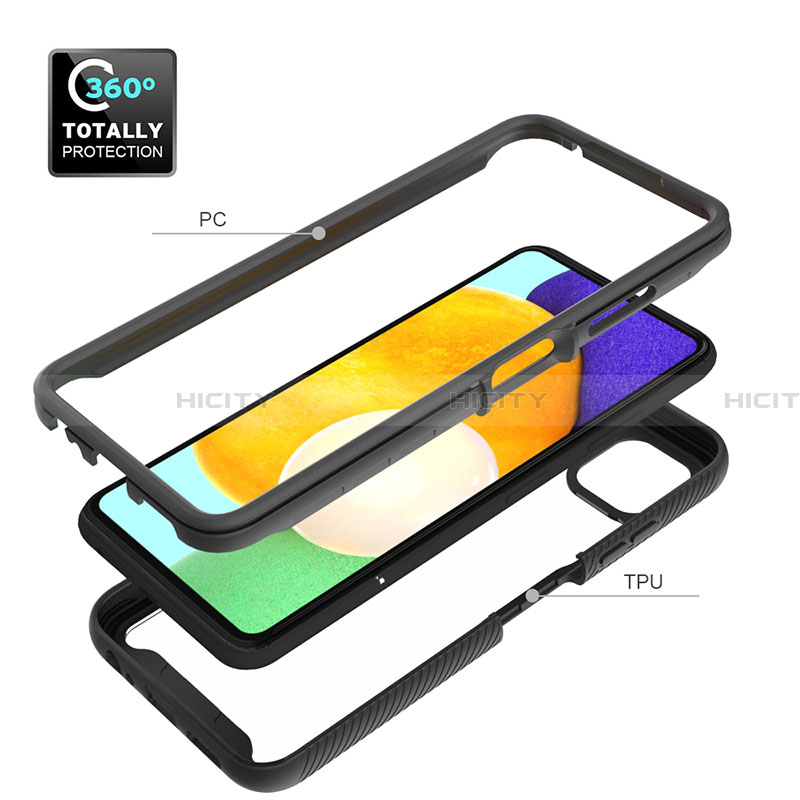 Silikon Schutzhülle Rahmen Tasche Hülle Durchsichtig Transparent 360 Grad Ganzkörper ZJ3 für Samsung Galaxy A22 5G groß