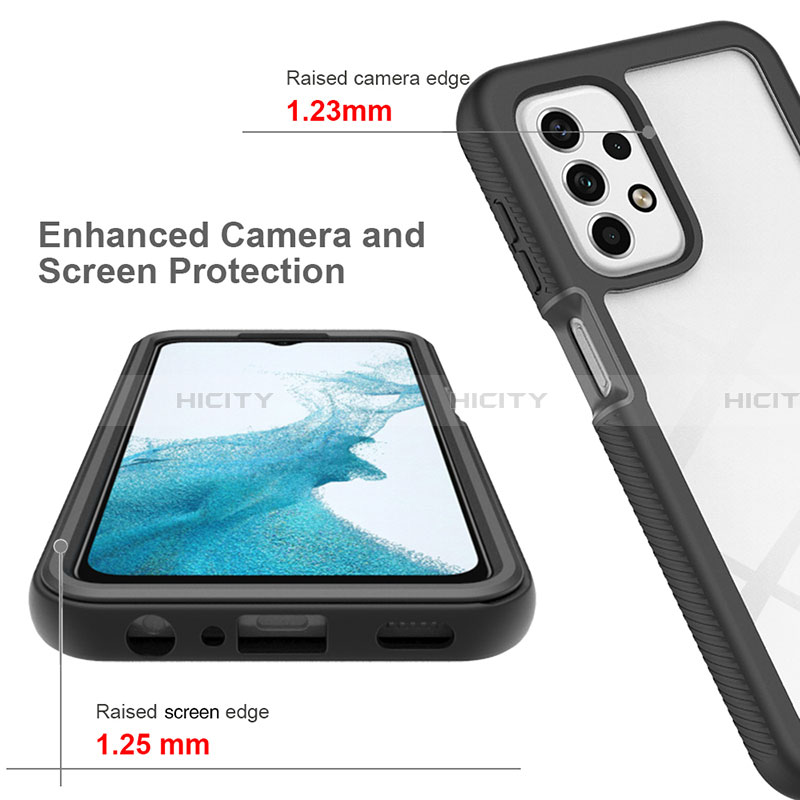 Silikon Schutzhülle Rahmen Tasche Hülle Durchsichtig Transparent 360 Grad Ganzkörper ZJ3 für Samsung Galaxy A23 4G