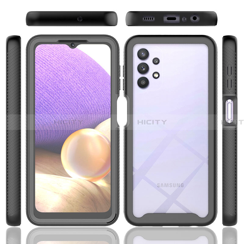 Silikon Schutzhülle Rahmen Tasche Hülle Durchsichtig Transparent 360 Grad Ganzkörper ZJ3 für Samsung Galaxy A32 4G