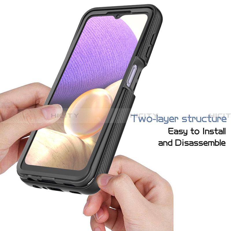 Silikon Schutzhülle Rahmen Tasche Hülle Durchsichtig Transparent 360 Grad Ganzkörper ZJ3 für Samsung Galaxy A32 4G