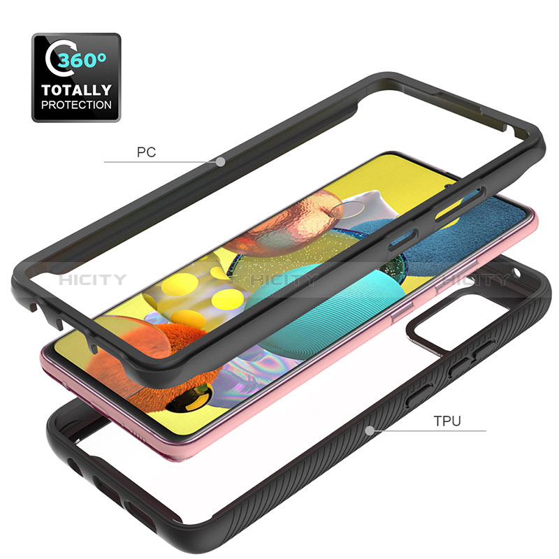 Silikon Schutzhülle Rahmen Tasche Hülle Durchsichtig Transparent 360 Grad Ganzkörper ZJ3 für Samsung Galaxy A51 5G