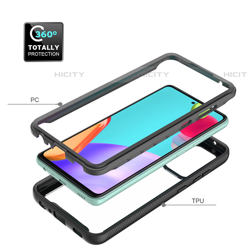 Silikon Schutzhülle Rahmen Tasche Hülle Durchsichtig Transparent 360 Grad Ganzkörper ZJ3 für Samsung Galaxy A52 5G