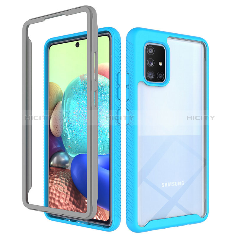 Silikon Schutzhülle Rahmen Tasche Hülle Durchsichtig Transparent 360 Grad Ganzkörper ZJ3 für Samsung Galaxy A71 4G A715