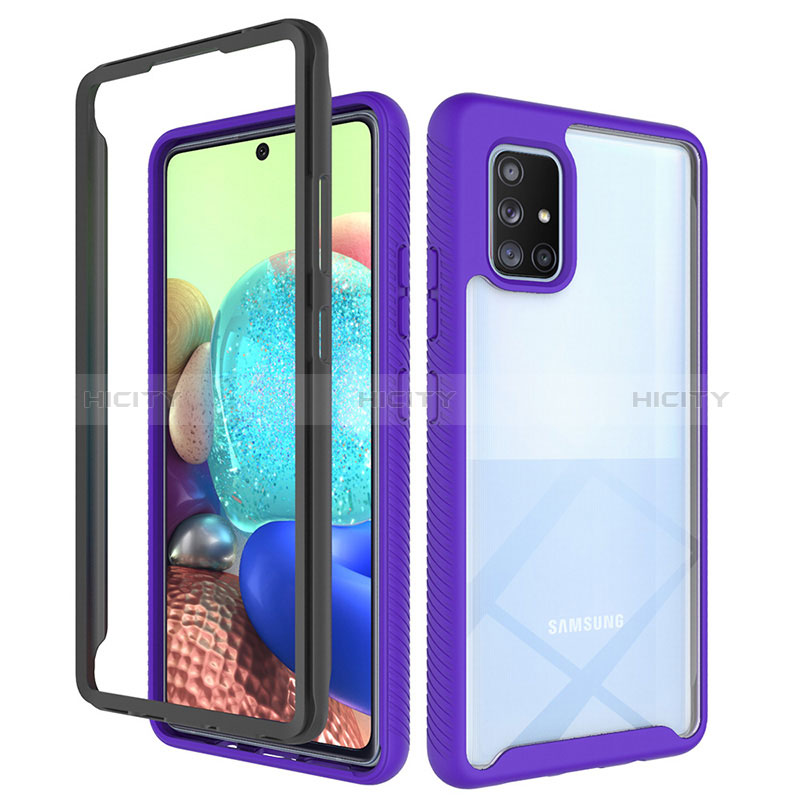 Silikon Schutzhülle Rahmen Tasche Hülle Durchsichtig Transparent 360 Grad Ganzkörper ZJ3 für Samsung Galaxy A71 4G A715 groß