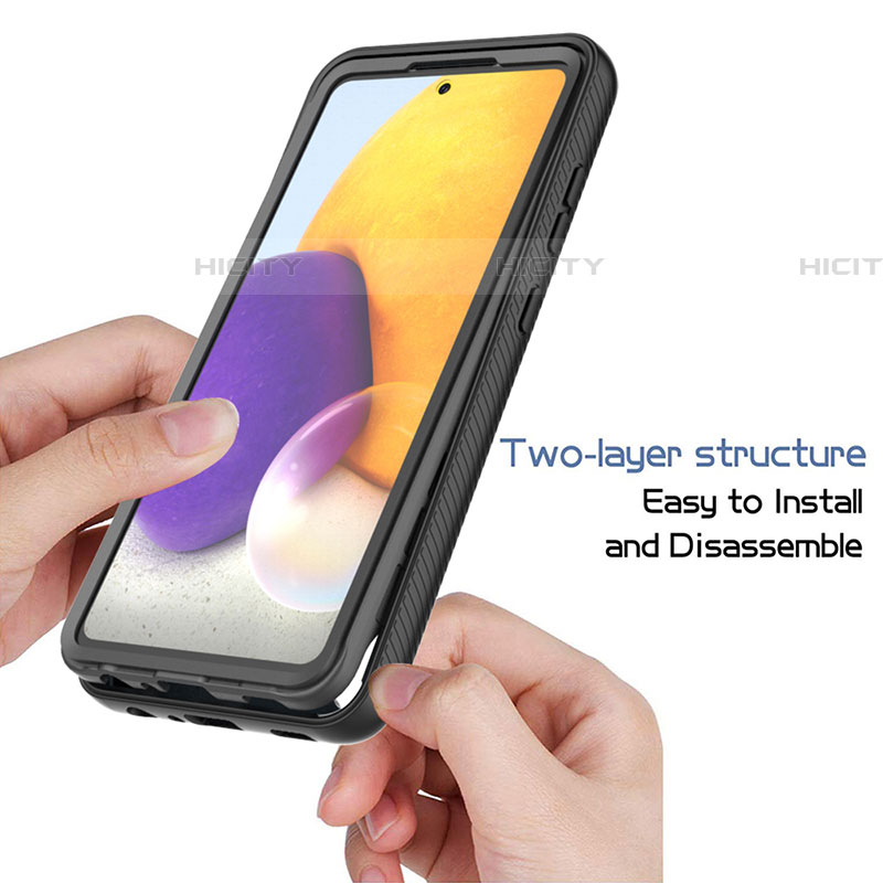 Silikon Schutzhülle Rahmen Tasche Hülle Durchsichtig Transparent 360 Grad Ganzkörper ZJ3 für Samsung Galaxy A72 5G