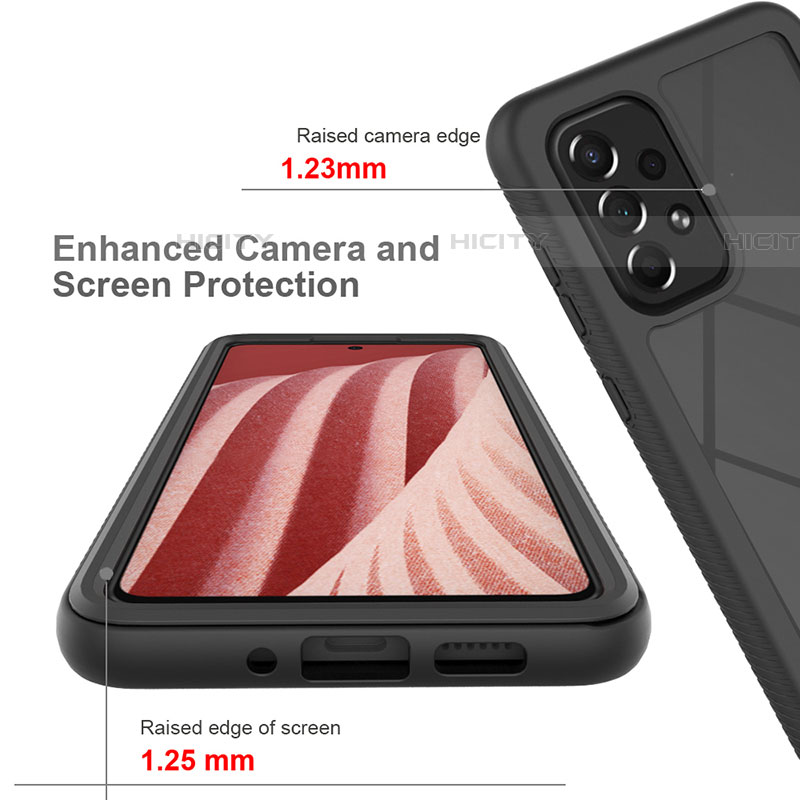 Silikon Schutzhülle Rahmen Tasche Hülle Durchsichtig Transparent 360 Grad Ganzkörper ZJ3 für Samsung Galaxy A73 5G groß