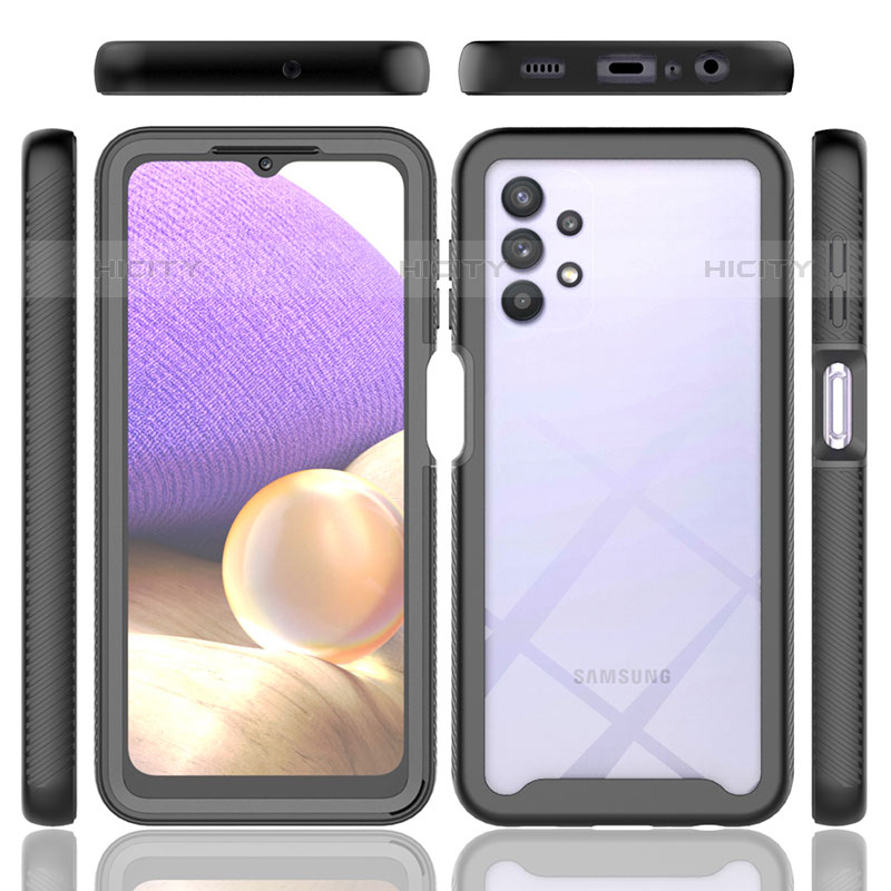 Silikon Schutzhülle Rahmen Tasche Hülle Durchsichtig Transparent 360 Grad Ganzkörper ZJ3 für Samsung Galaxy M32 5G