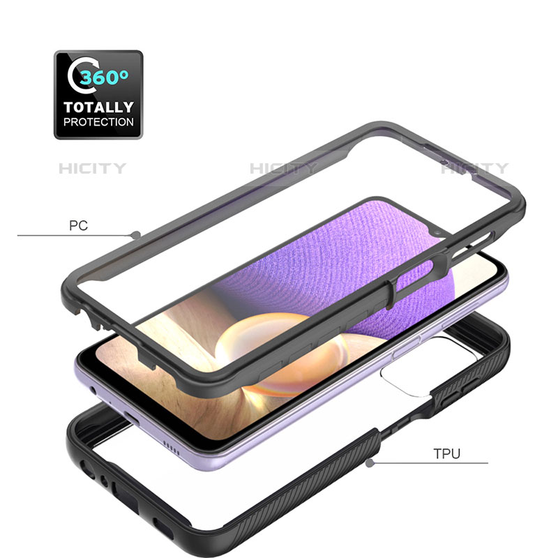 Silikon Schutzhülle Rahmen Tasche Hülle Durchsichtig Transparent 360 Grad Ganzkörper ZJ3 für Samsung Galaxy M32 5G