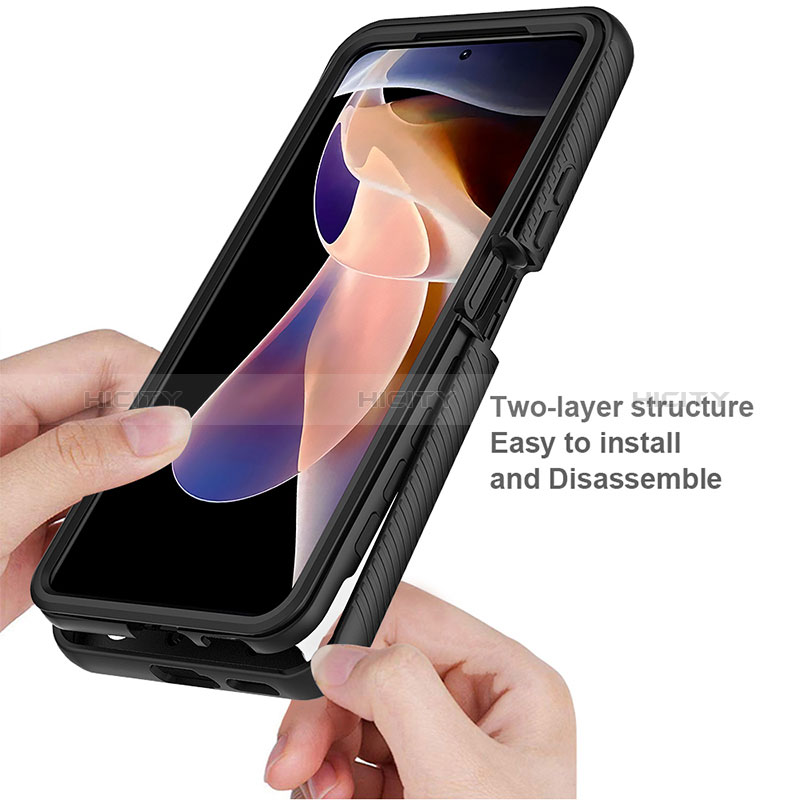 Silikon Schutzhülle Rahmen Tasche Hülle Durchsichtig Transparent 360 Grad Ganzkörper ZJ3 für Xiaomi Poco X4 NFC groß