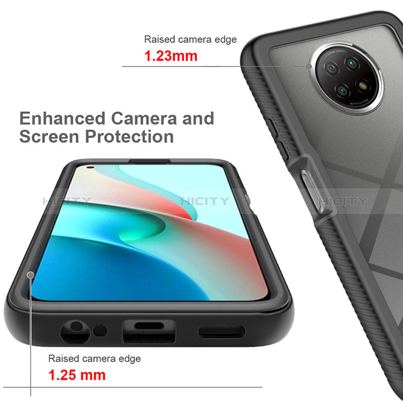 Silikon Schutzhülle Rahmen Tasche Hülle Durchsichtig Transparent 360 Grad Ganzkörper ZJ3 für Xiaomi Redmi Note 9 5G groß