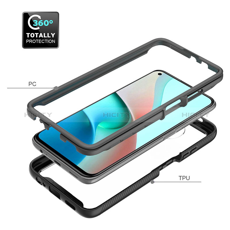 Silikon Schutzhülle Rahmen Tasche Hülle Durchsichtig Transparent 360 Grad Ganzkörper ZJ3 für Xiaomi Redmi Note 9 5G groß