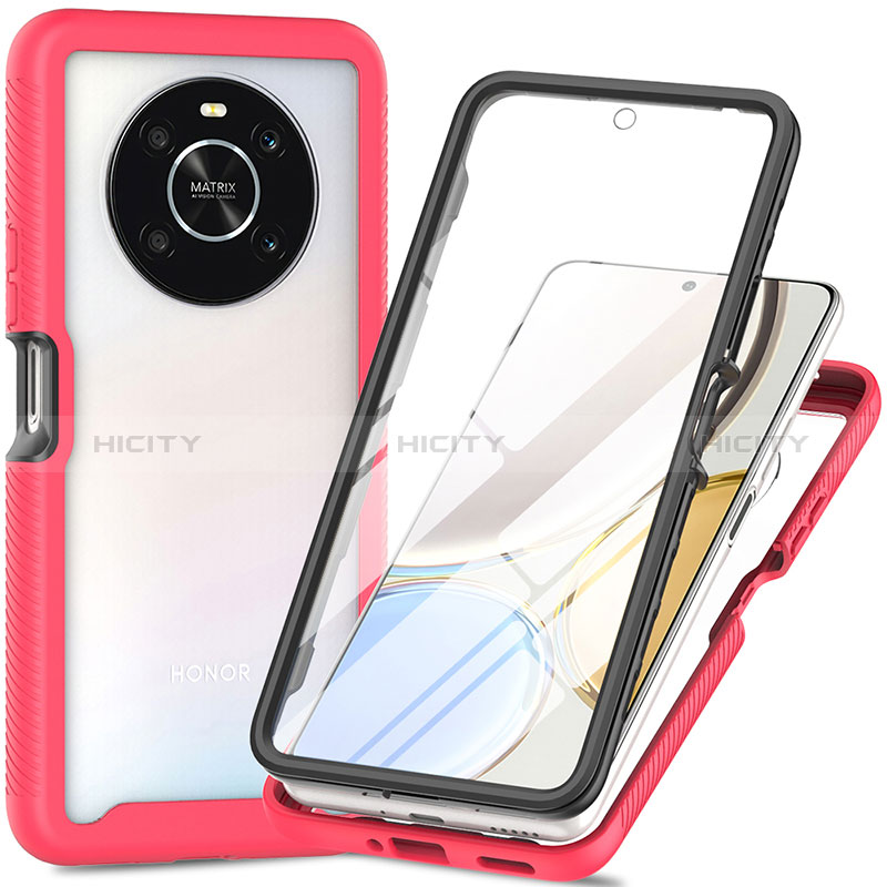 Silikon Schutzhülle Rahmen Tasche Hülle Durchsichtig Transparent 360 Grad Ganzkörper ZJ4 für Huawei Honor Magic4 Lite 4G Pink Plus