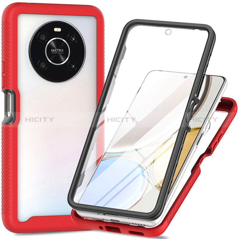 Silikon Schutzhülle Rahmen Tasche Hülle Durchsichtig Transparent 360 Grad Ganzkörper ZJ4 für Huawei Honor Magic4 Lite 4G Rot