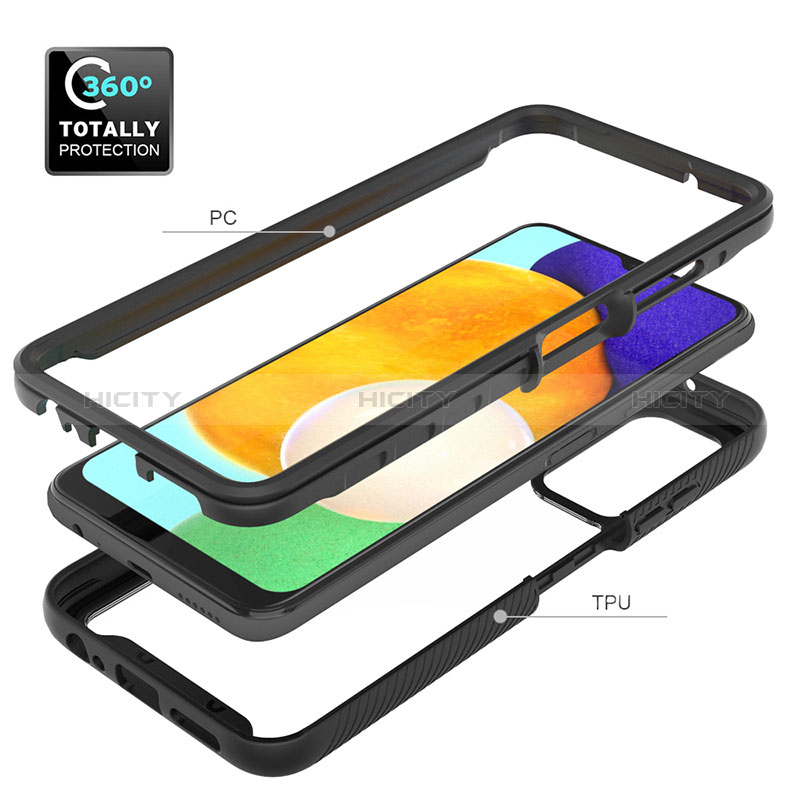 Silikon Schutzhülle Rahmen Tasche Hülle Durchsichtig Transparent 360 Grad Ganzkörper ZJ4 für Samsung Galaxy A02s