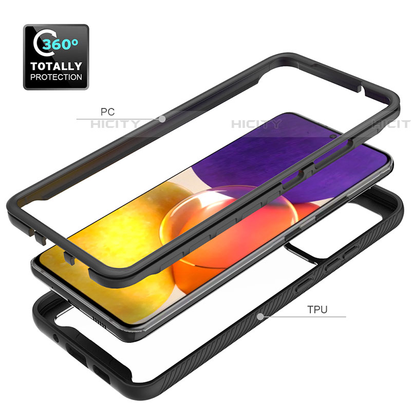 Silikon Schutzhülle Rahmen Tasche Hülle Durchsichtig Transparent 360 Grad Ganzkörper ZJ4 für Samsung Galaxy A05s groß