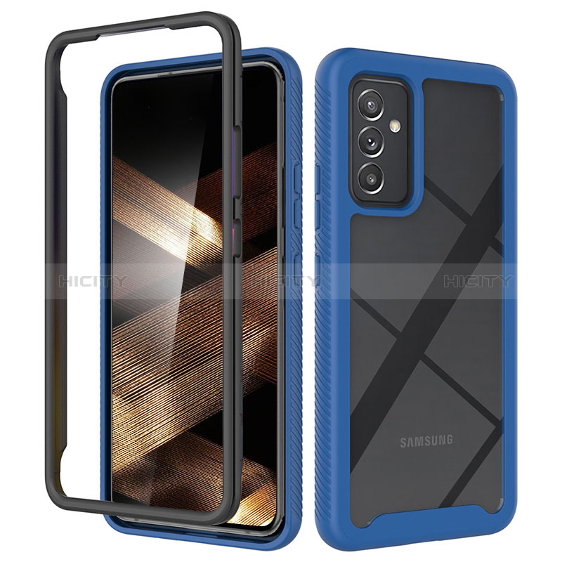 Silikon Schutzhülle Rahmen Tasche Hülle Durchsichtig Transparent 360 Grad Ganzkörper ZJ4 für Samsung Galaxy A15 4G Blau Plus