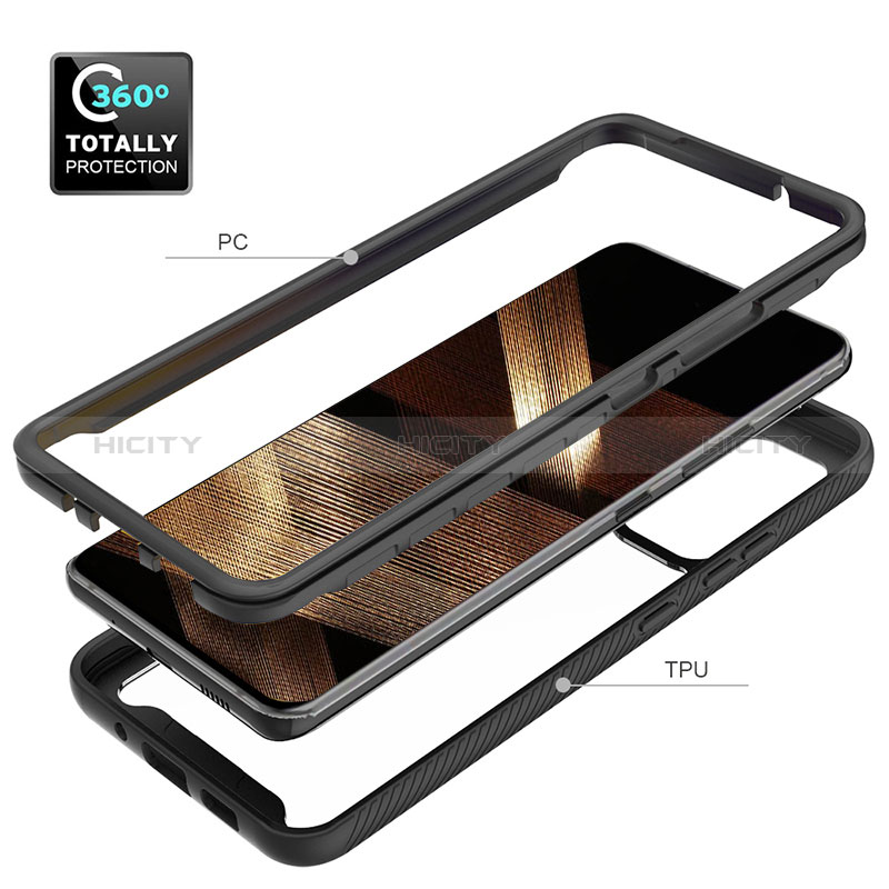 Silikon Schutzhülle Rahmen Tasche Hülle Durchsichtig Transparent 360 Grad Ganzkörper ZJ4 für Samsung Galaxy A15 5G groß