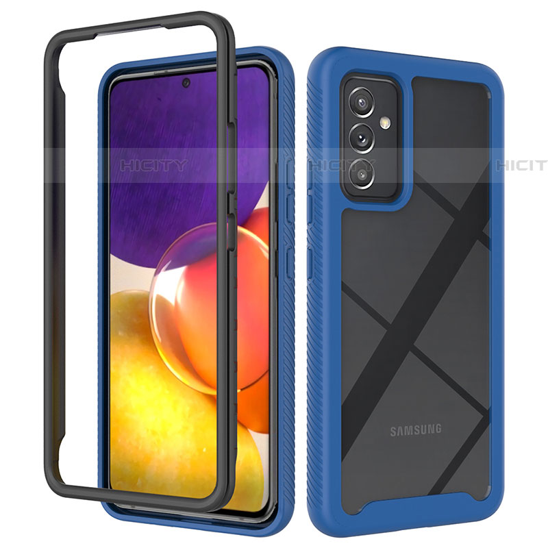 Silikon Schutzhülle Rahmen Tasche Hülle Durchsichtig Transparent 360 Grad Ganzkörper ZJ4 für Samsung Galaxy A24 4G Blau Plus