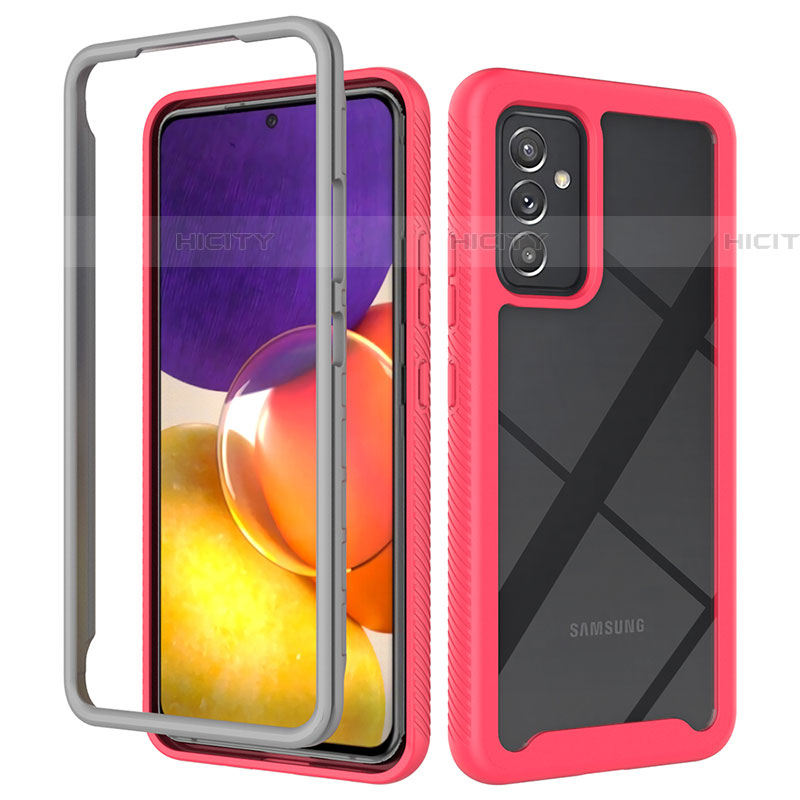 Silikon Schutzhülle Rahmen Tasche Hülle Durchsichtig Transparent 360 Grad Ganzkörper ZJ4 für Samsung Galaxy A54 5G Pink Plus