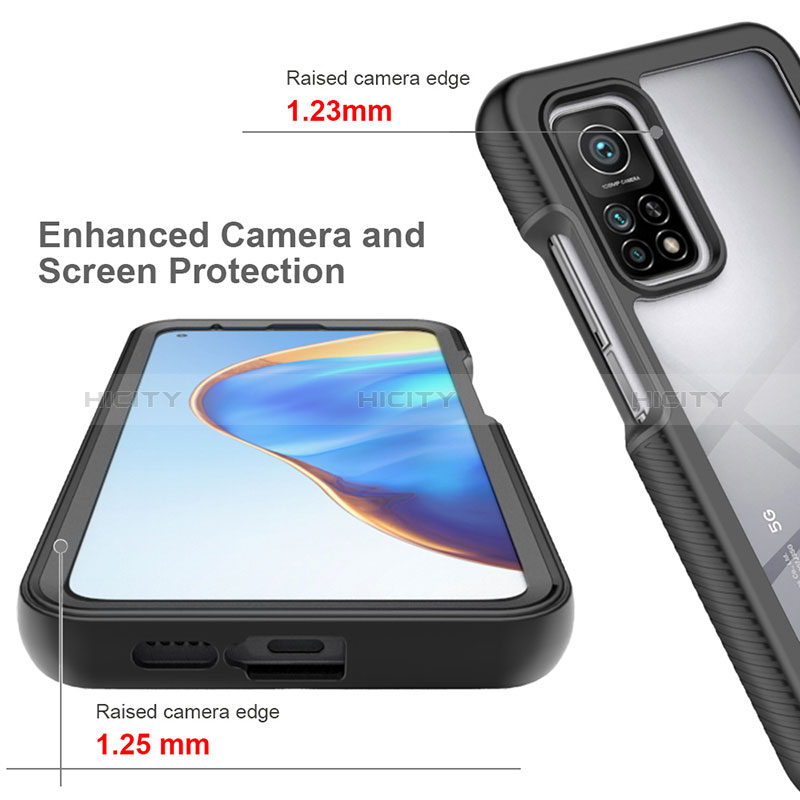 Silikon Schutzhülle Rahmen Tasche Hülle Durchsichtig Transparent 360 Grad Ganzkörper ZJ4 für Xiaomi Mi 10T 5G groß