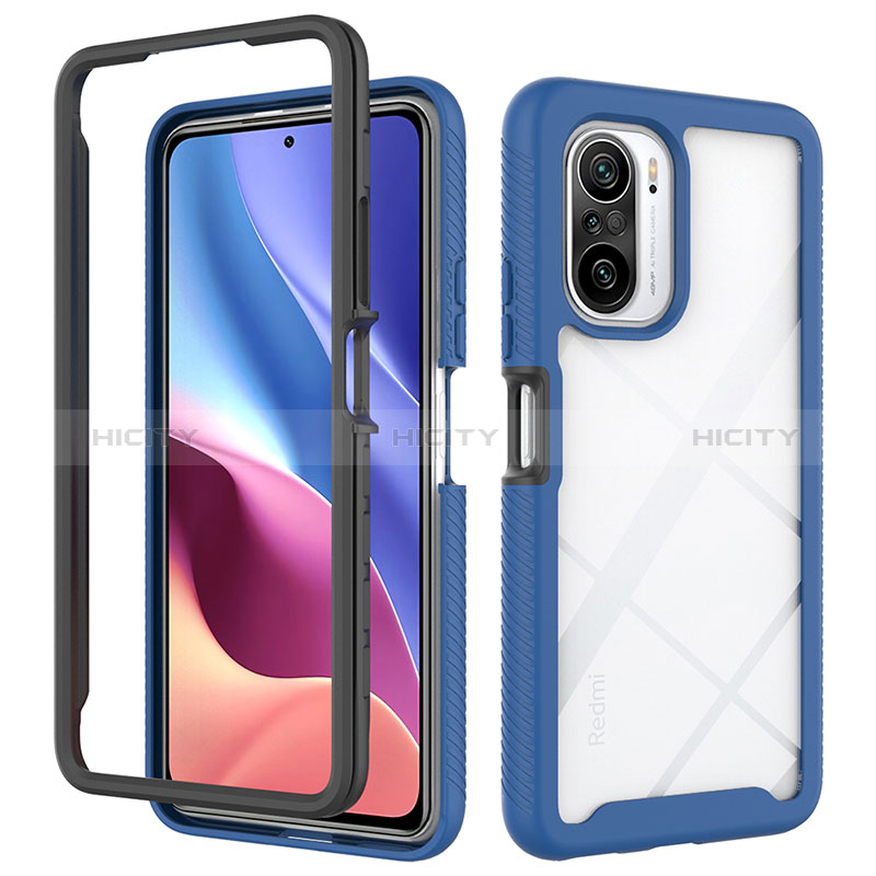 Silikon Schutzhülle Rahmen Tasche Hülle Durchsichtig Transparent 360 Grad Ganzkörper ZJ4 für Xiaomi Mi 11X Pro 5G Blau Plus