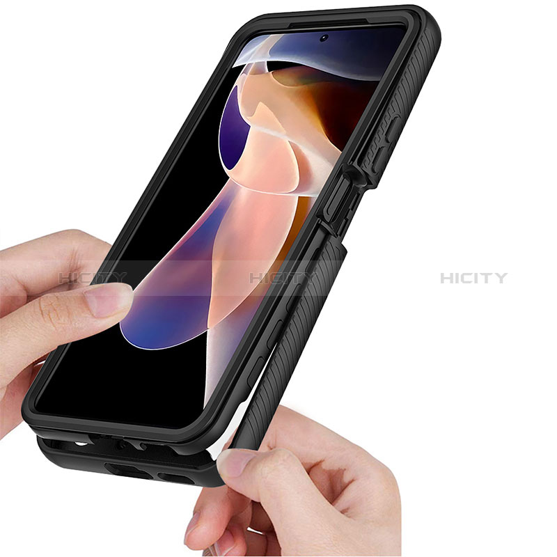 Silikon Schutzhülle Rahmen Tasche Hülle Durchsichtig Transparent 360 Grad Ganzkörper ZJ4 für Xiaomi Poco X4 NFC groß