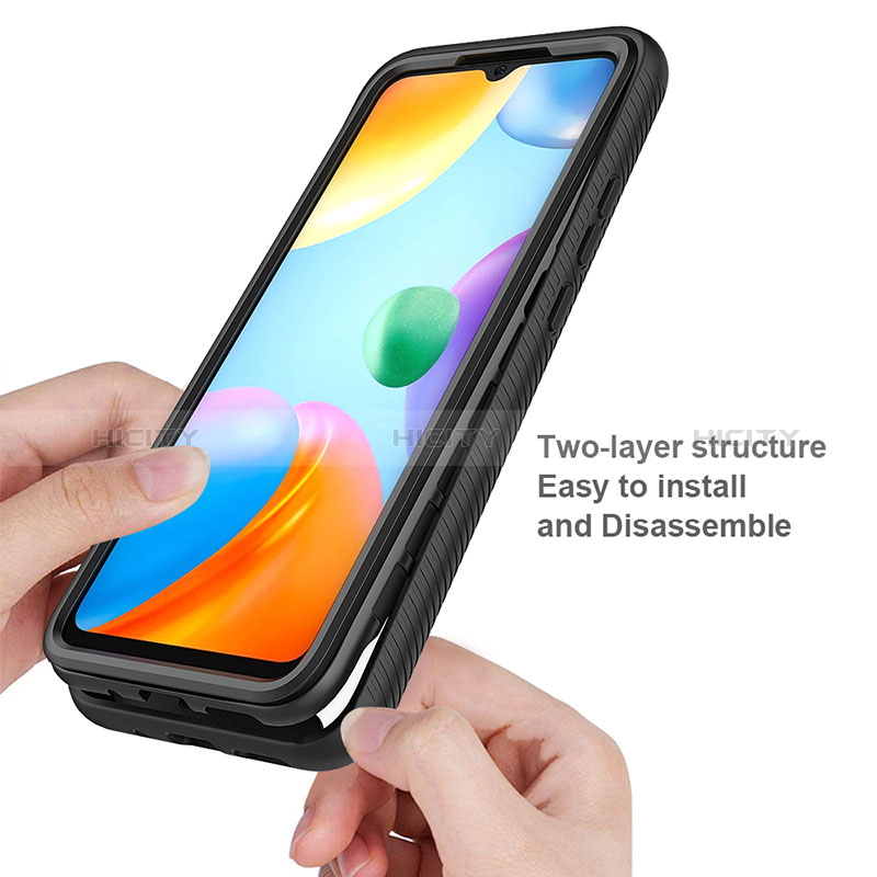 Silikon Schutzhülle Rahmen Tasche Hülle Durchsichtig Transparent 360 Grad Ganzkörper ZJ4 für Xiaomi Redmi 10 India groß