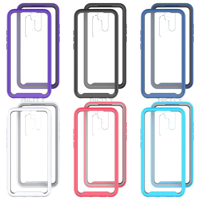 Silikon Schutzhülle Rahmen Tasche Hülle Durchsichtig Transparent 360 Grad Ganzkörper ZJ4 für Xiaomi Redmi 9