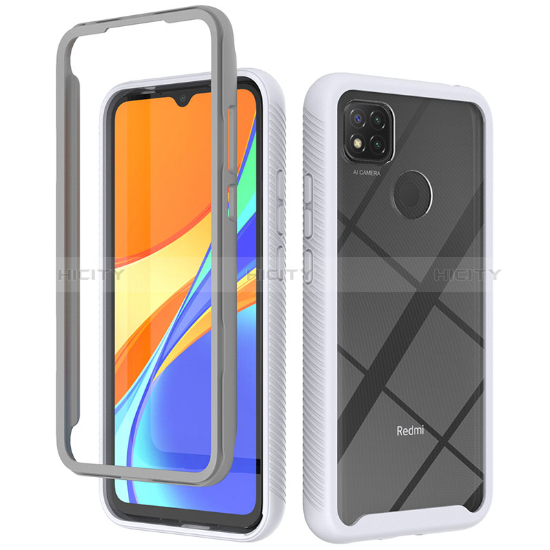 Silikon Schutzhülle Rahmen Tasche Hülle Durchsichtig Transparent 360 Grad Ganzkörper ZJ4 für Xiaomi Redmi 9 Activ