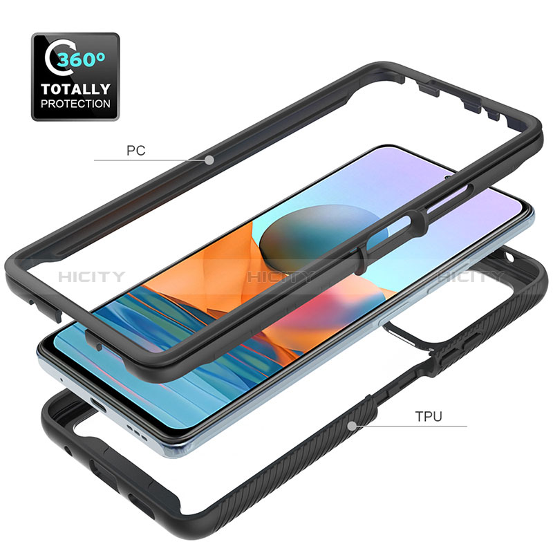 Silikon Schutzhülle Rahmen Tasche Hülle Durchsichtig Transparent 360 Grad Ganzkörper ZJ4 für Xiaomi Redmi Note 10 Pro 4G