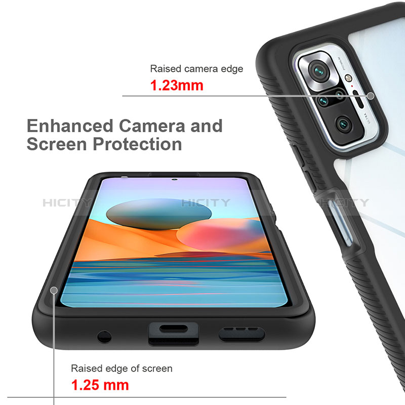 Silikon Schutzhülle Rahmen Tasche Hülle Durchsichtig Transparent 360 Grad Ganzkörper ZJ4 für Xiaomi Redmi Note 10 Pro Max