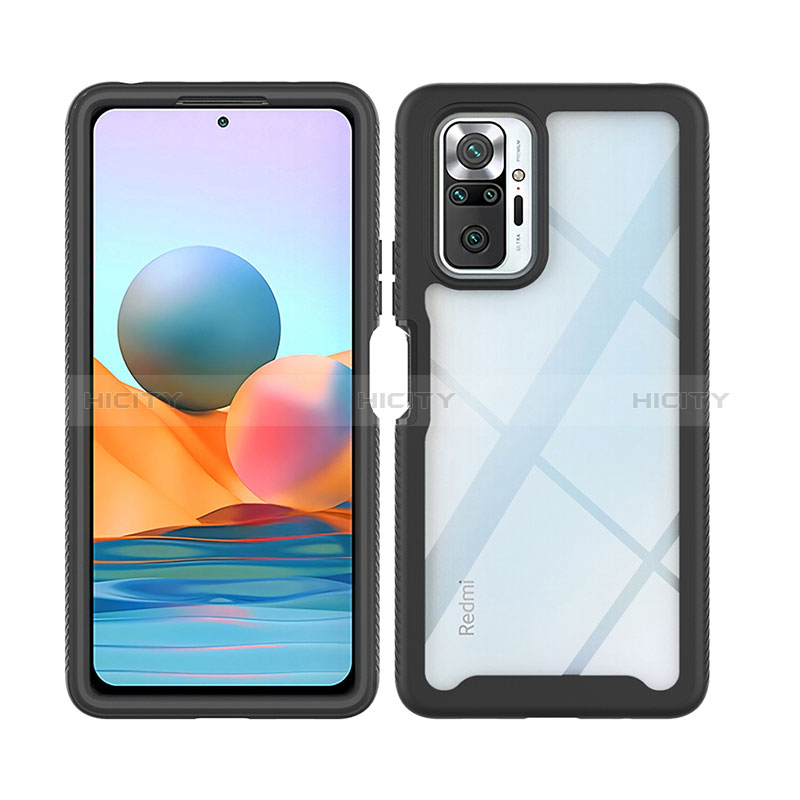 Silikon Schutzhülle Rahmen Tasche Hülle Durchsichtig Transparent 360 Grad Ganzkörper ZJ4 für Xiaomi Redmi Note 10 Pro Max groß