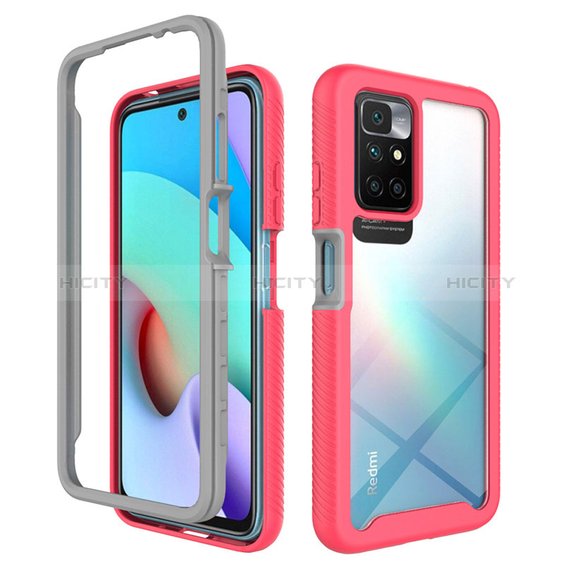 Silikon Schutzhülle Rahmen Tasche Hülle Durchsichtig Transparent 360 Grad Ganzkörper ZJ4 für Xiaomi Redmi Note 11 4G (2021) Pink Plus